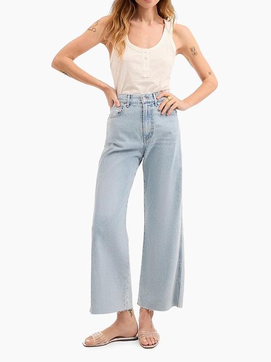 Veronica Beard Denim - NWT Veronica Beard Taylor High Rise Wide Leg Crop Jeans Pale Stone Blue 30